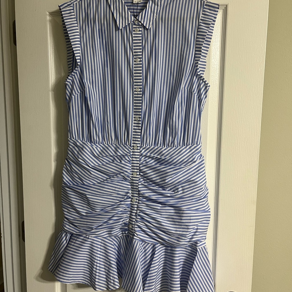 Veronica Beard Blue and White Striped Dress